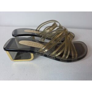 Onex Heels Size Large (Runs Small) Gold Jelly Shoes Clear
